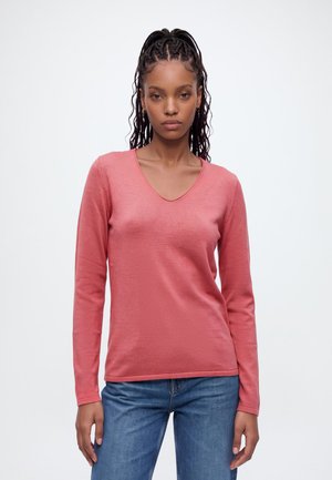 TOM TAILOR, BASIC V-NECK - Пуловер - cozy pink