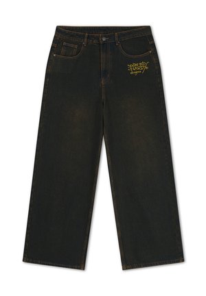 Ed Hardy, MENS SLITHERING DRAGON EMBROIDERED XXTRA JEANS - Straight leg jeans - sandy black