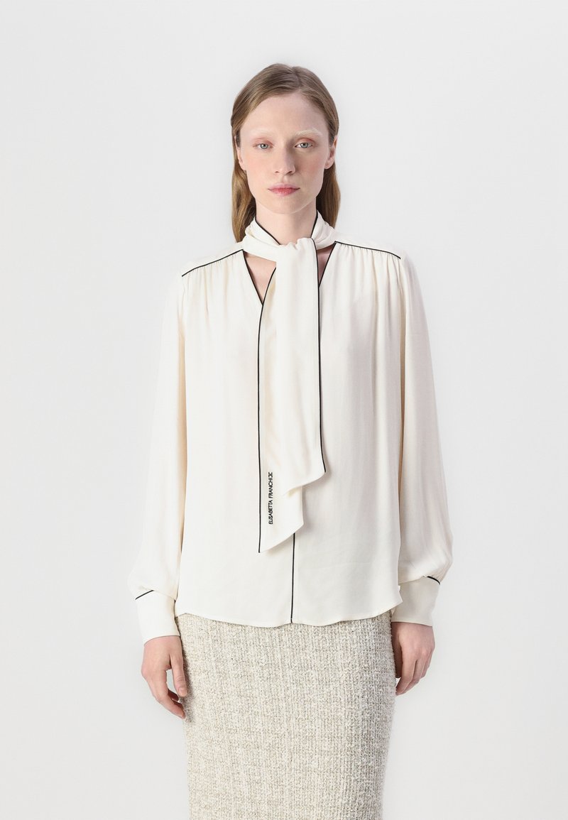 Elisabetta Franchi BLOUSE - Pusero - burro/nero