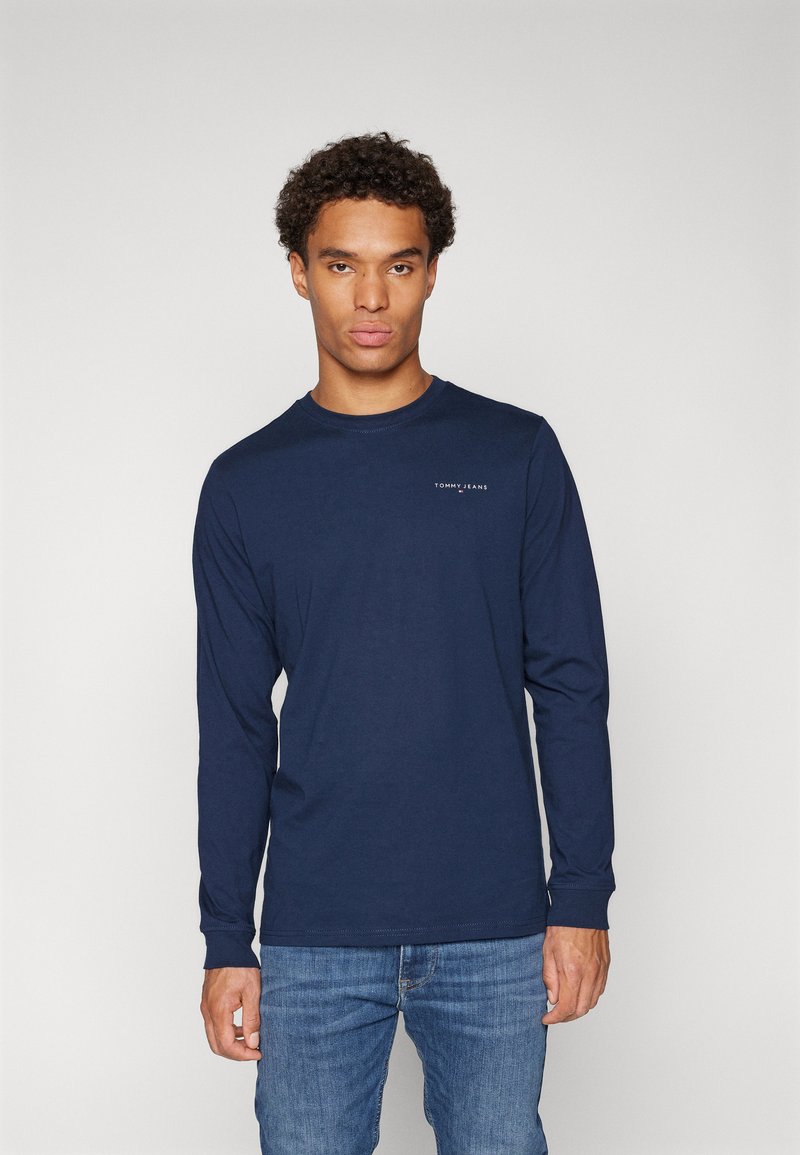 Tommy Jeans SLIM LINEAR TEE - Camisola de manga comprida - dark night navy