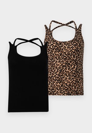 ONLLIVE LOVE LIFE 2 PACK - Débardeur - black/gingerroot