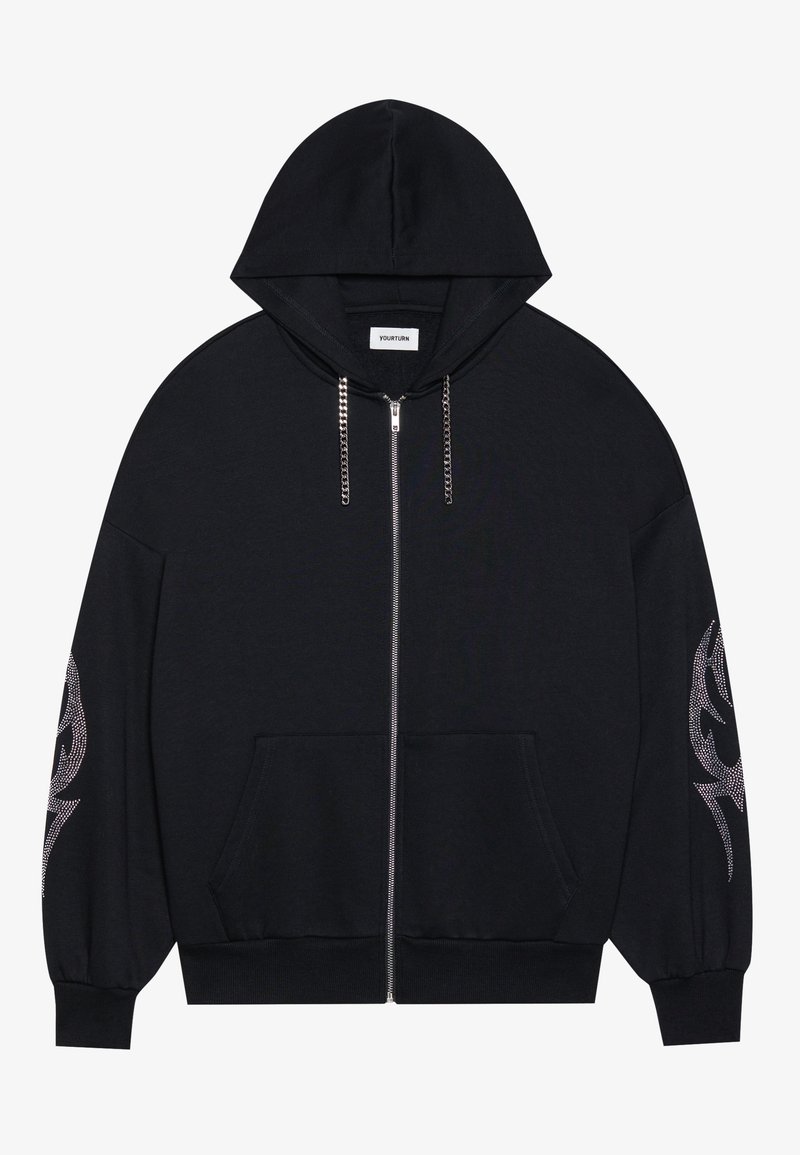 YOURTURN RHINESTONE TRIBAL ZIP-UP UNISEX - Zip-up sweatshirt 