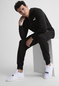 Puma LOGO  - Majica s kapuljačom i patentnim zatvaračem - black
