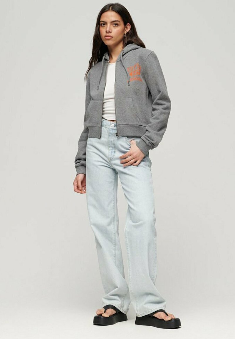 Superdry & Co Sweater met rits donkergrijs