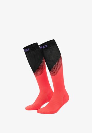 CEP, CEP RUN EDT. SPLIT SOCKS, TALL, WOMEN - Knee high socks - neon coral black