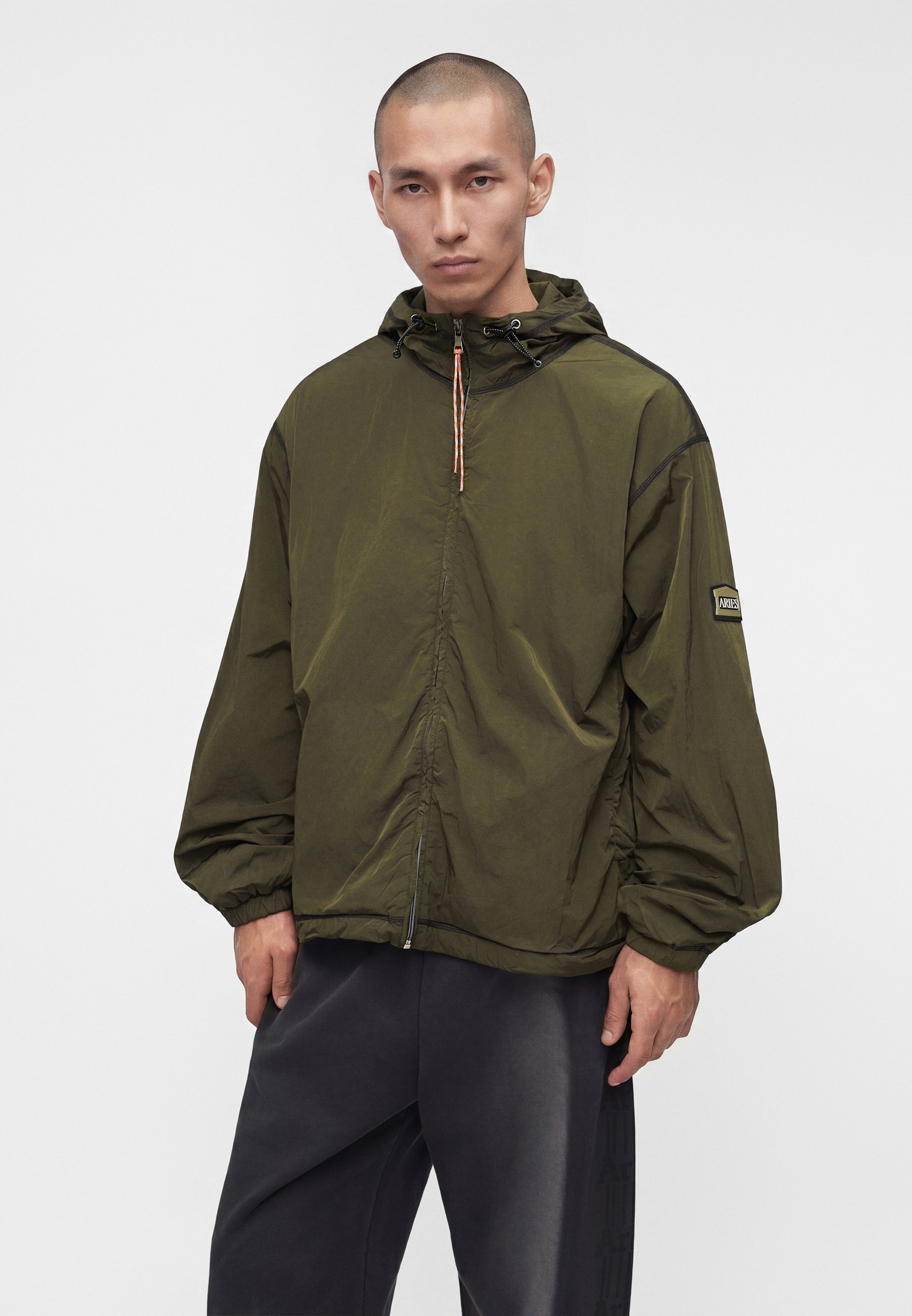 Aries HOODED WINDCHEATER JACKET - Light jacket - olive - Zalando.ie