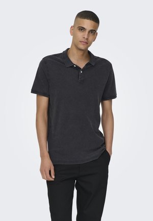 Only & Sons ONSTRAVIS SLIM WASHED - Poloshirt - anthracite
