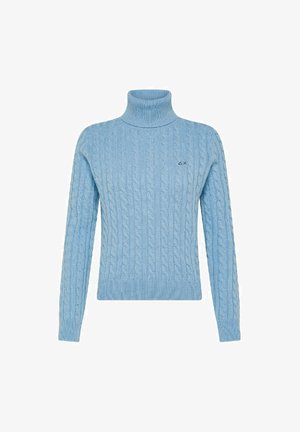 Sun68 TURTLE NECK CABLE - Maglione - cielo