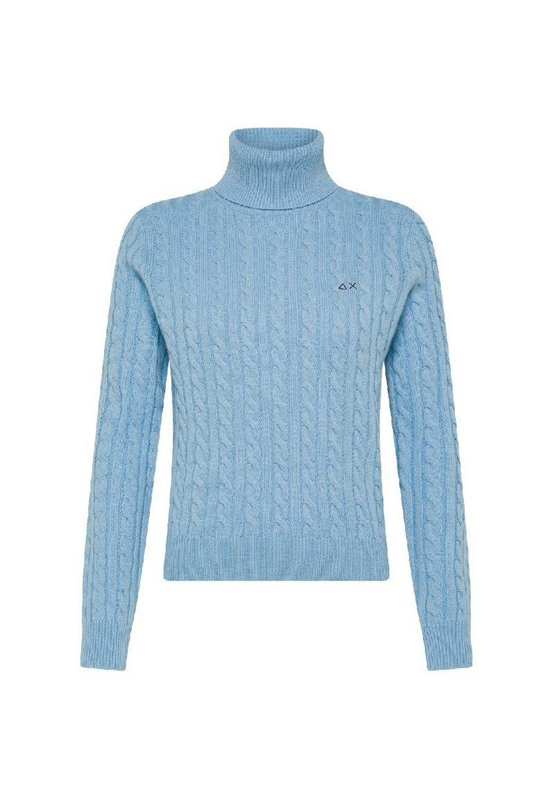 Sun68 TURTLE NECK CABLE - Maglione - cielo
