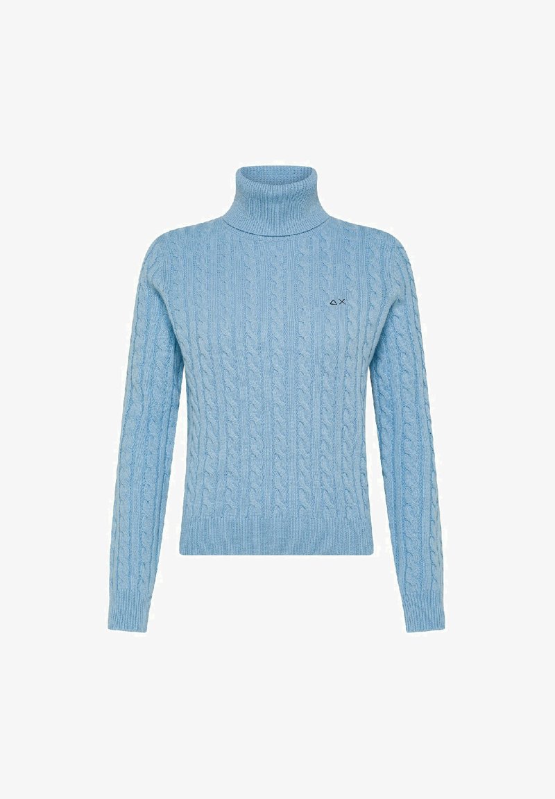 Sun68 TURTLE NECK CABLE - Maglione - cielo