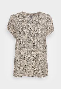 JUNO CAPSLEEVE - T-shirt estampada - macadamia