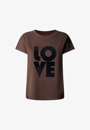 Pepe Jeans, PEPE JEANS PRINT T-SHIRT BEATRISA - Camiseta estampada - trail brown