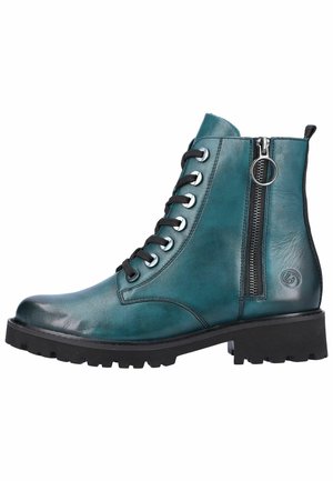 Platform ankle boots - petrol