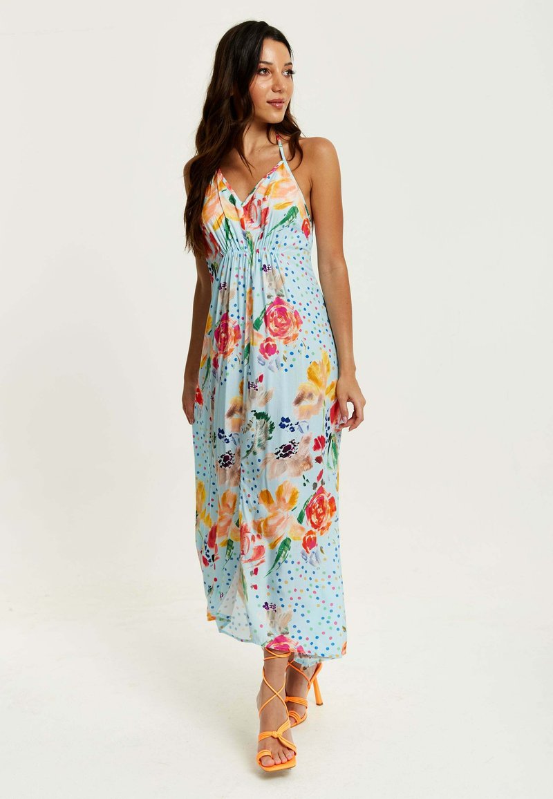 Liquorish FLORAL PRINT ASYMMETRICAL WITH OPEN BA - Maxi dress - multi coloured