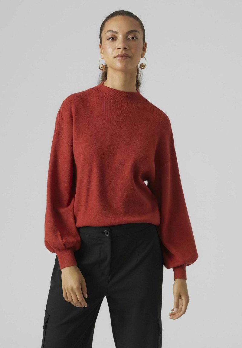 Vero Moda VMNANCY FUNNELNECK NOOS - Gebreide jurk - black/zwart