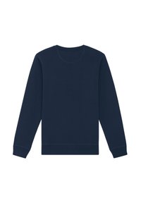 Marineblaue Sweatshirt aus Baumwolle, mit Rundhalsausschnitt, langen Ärmeln sowie gerippten Bündchen und Saum. Keine sichtbaren Logos oder Muster.