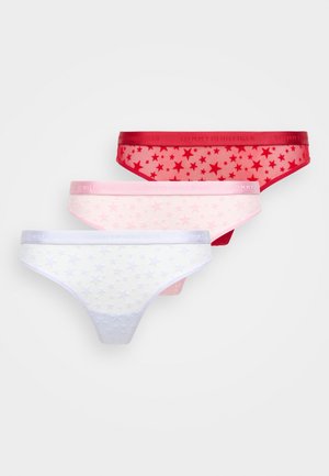 Tommy Hilfiger PACKS GIFT THONG 3 PACK - String - aura/regatta red/bonita pink