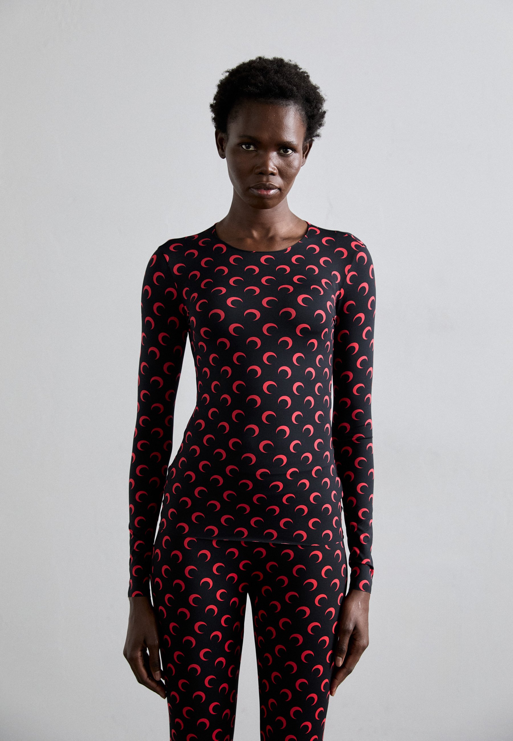 MARINE SERRE Long sleeved top - black/red/black - Zalando.co.uk