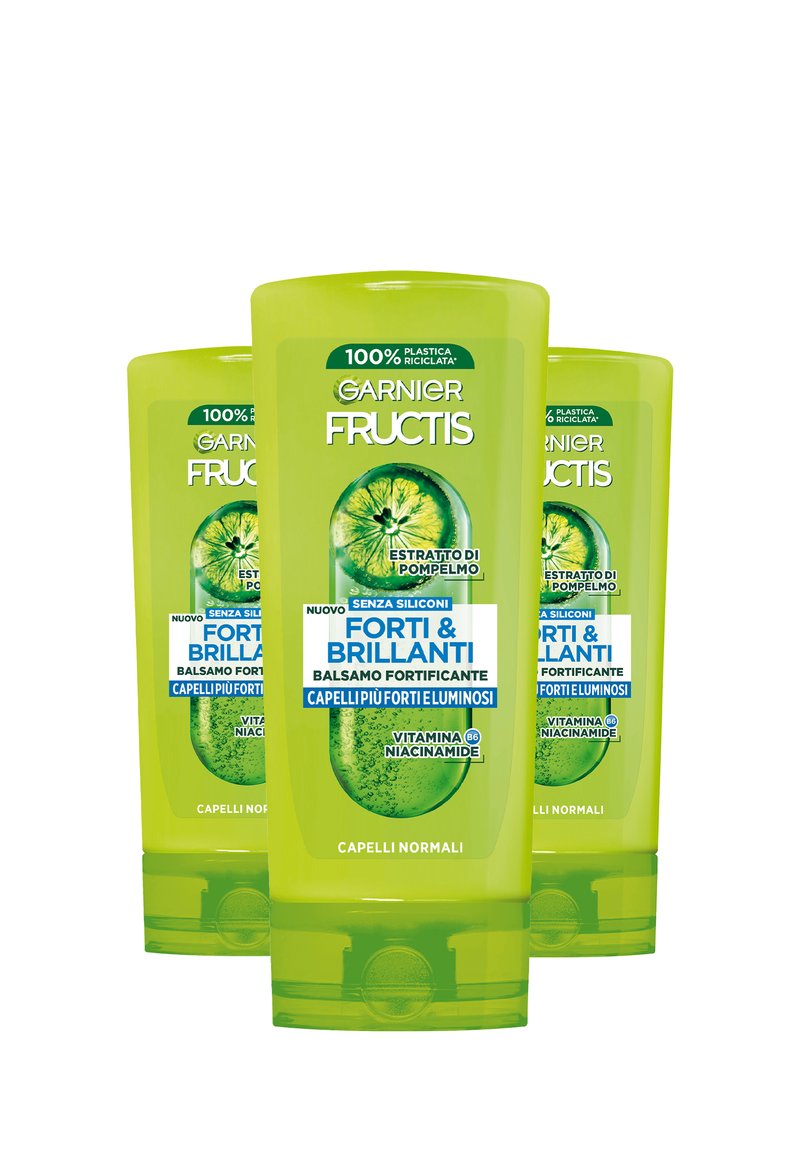 Garnier - FRUCTIS BALSAMO FORTI & BRILLANTI PER CAPELLI NORMALI, 200 ML - 3 PACK - Balsamo - trasparente, Ingrandire