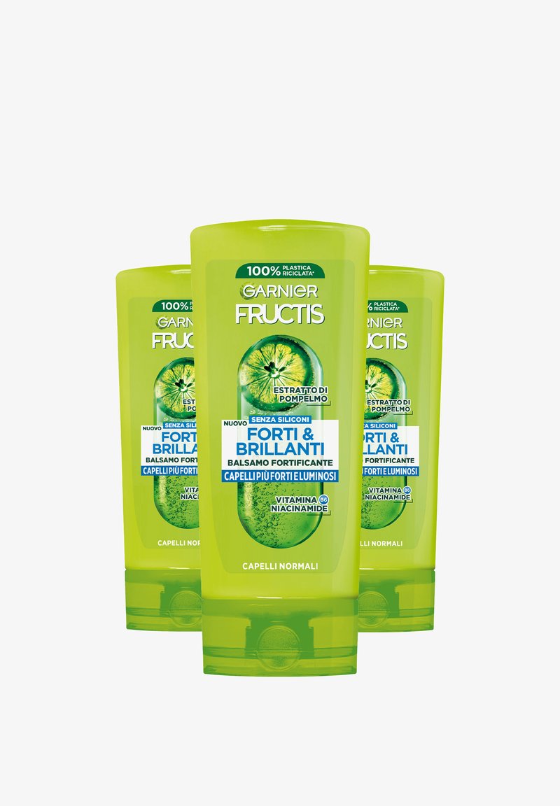 Garnier - FRUCTIS BALSAMO FORTI & BRILLANTI PER CAPELLI NORMALI, 200 ML - 3 PACK - Balsamo - trasparente, Ingrandire