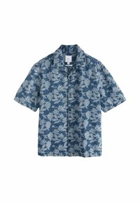 REGULAR FIT - JACQUARD PRINTED SHORT SLEEVE - Srajca - navy blue