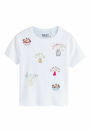 REGULAR FIT - GRAPHIC EMBROIDERED CREW NECK - Nyomott mintás póló - white