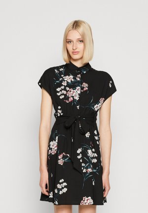 Vero Moda VMHALLIE TIE SHORT DRESS  - Φόρεμα πουκάμισο - black/vilma