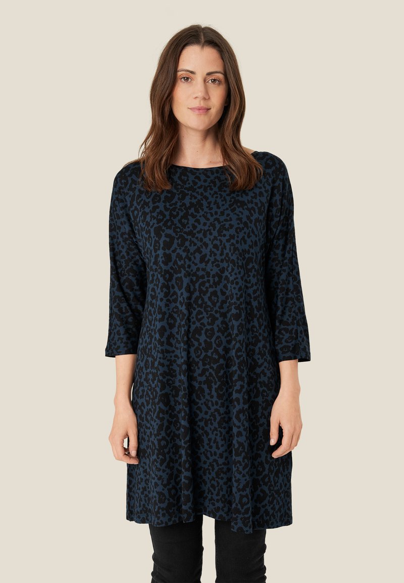 Robe Masai Bleu Marine - Taille L - Style Trapèze Sans Manches - Neuve Sans Étiquettes