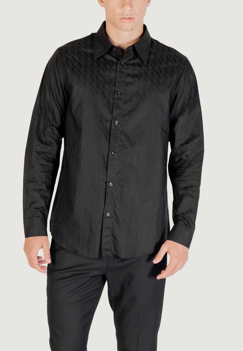 armani black dress shirt 00s Armani Black Relief Masterpiece Shirt main image 0