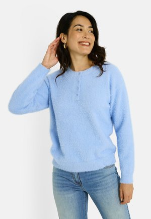 FLUFFY BOUTONNÉ - Jersey de punto - bleu