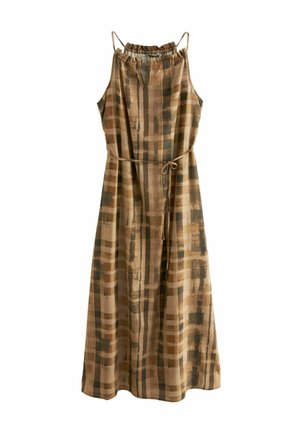SLEEVELESS CAMI REGULAR FIT - Maksimekko - chocolate brown black check