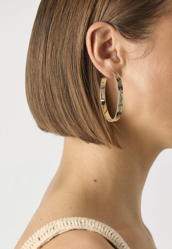 SCROLL LOGO OVERSIZE HOOP EARRINGS - Earrings