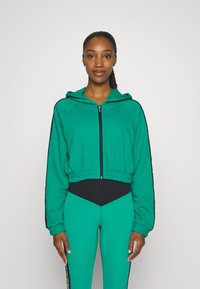 Nebbia WOMEN CROPPED HOODIE - Cipzáras pulóver - green