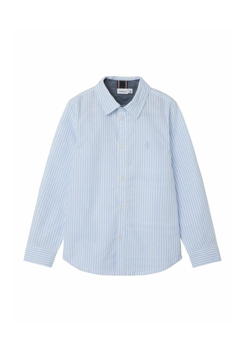 Šviesiai mėlynas dryžuotas ilgomis rankovėmis marškinis, pagamintas iš medvilnės. Turi klasikinį apykaklę, mygtukų priekyje ir mažą logotipą ant krūtinės.