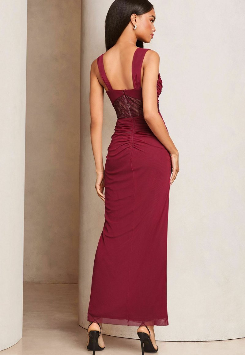 chinese dress ladies Red Animal Cowl Neck Maxi Slip Dress  Needs No Label