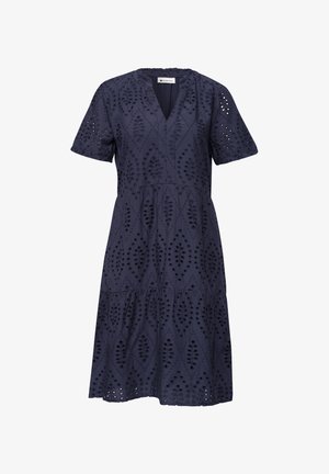 Street One, KNIELANGES KLEID MIT SHIFFLEYMUSTER - Vapaa-ajan mekko - tempest blue