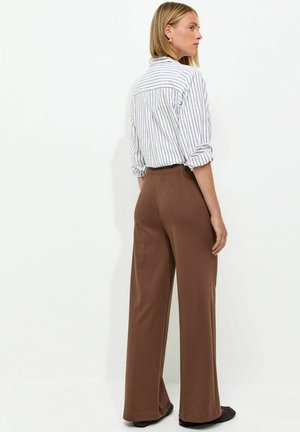 New Look, WIDE LEG TROUSERS - Pantaloni - dark brown