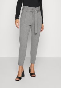 Vero Moda Petite VMEVA PAPERBAG - Calças - medium grey melange
