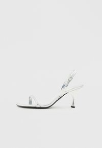High heeled sandals - silver-coloured