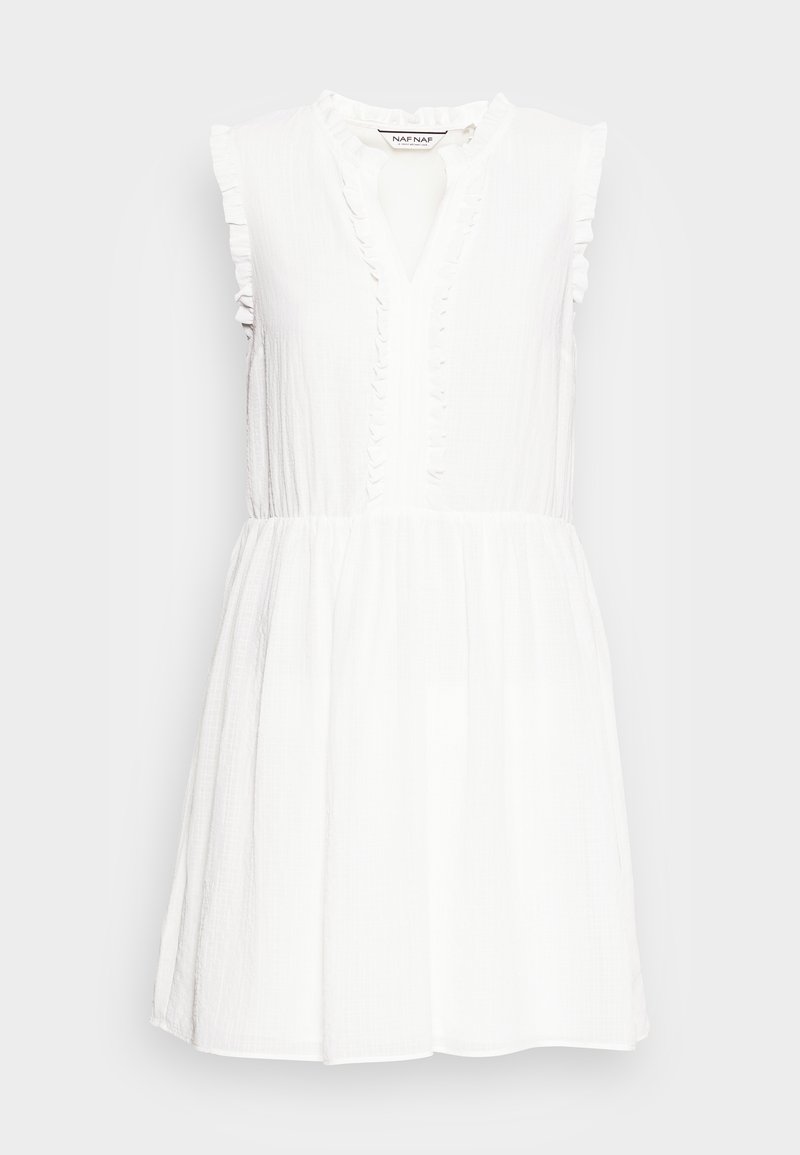 Robe Naf Naf Taille 38 Blanche - Longueur Genou, Manque Un Petit Bouton - Neuf Avec étiquettes