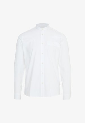 Balta ilgomis rankovėmis marškiniai su grupės apykakle, priekyje užsegami mygtukais ir su viena krūtine kišene. Pagaminti iš lygaus audinio su gaiviu tekstūros pojūčiu.