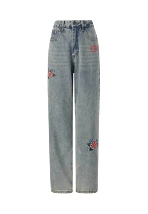 Ed Hardy BLOOMING DEATH - Relaxed fit jeans - blue