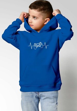 MoonWorks GAMING GAMER ZOCKEN HERZSCHALG KONSOLE - Hoodie - blau
