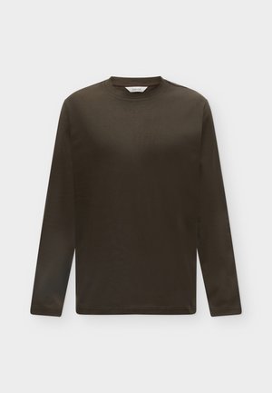 Selected, SLMTAJ HEAVY O-NECK TEE - Блуза с дълги ръкави - turkish coffee