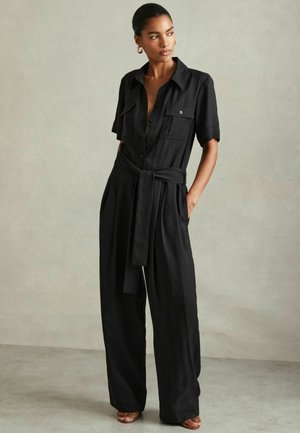 Reiss JOANIE BELTED UTILITY WIDE - Buksedragter - black
