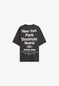 Bershka SHORT SLEEVE - Majica kratkih rukava s printom - dark grey