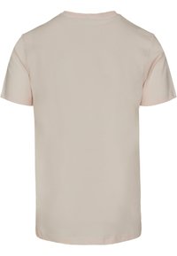 Kortærmet t-shirt i blødt, lyserødt bomuld. Har en rund halsudskæring og en ensfarvet overflade uden synlige grafikker eller pynt.