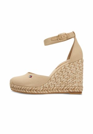 Tommy Hilfiger CANVAS HIGH WEDGE ESPADRILLES - Zapatos de plataforma - clayed pebble