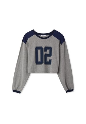 Terranova, T-SHIRT BLOCK COLOR CON NUMERO - Maglietta a manica lunga - grigio chiaro melange