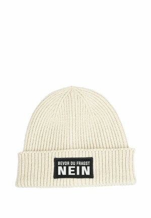 PATCH MIT SPRUCH BEVOR DU FRAGST - NEIN AUFDRUCK LUSTIG - Beanie - beige